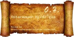 Ostermayer Hilária névjegykártya